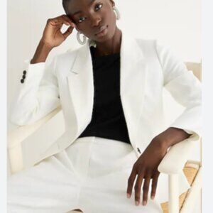 J. Crew White Stretch Linen Parke Blazer - Size 8